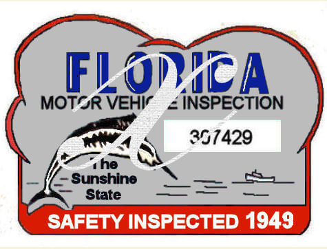 (image for) 1949 Florida Safety Check Inspection sticker